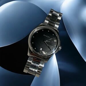 Gucci Unisex YA126456 G-Timeless Diamond Stainless Steel Watch